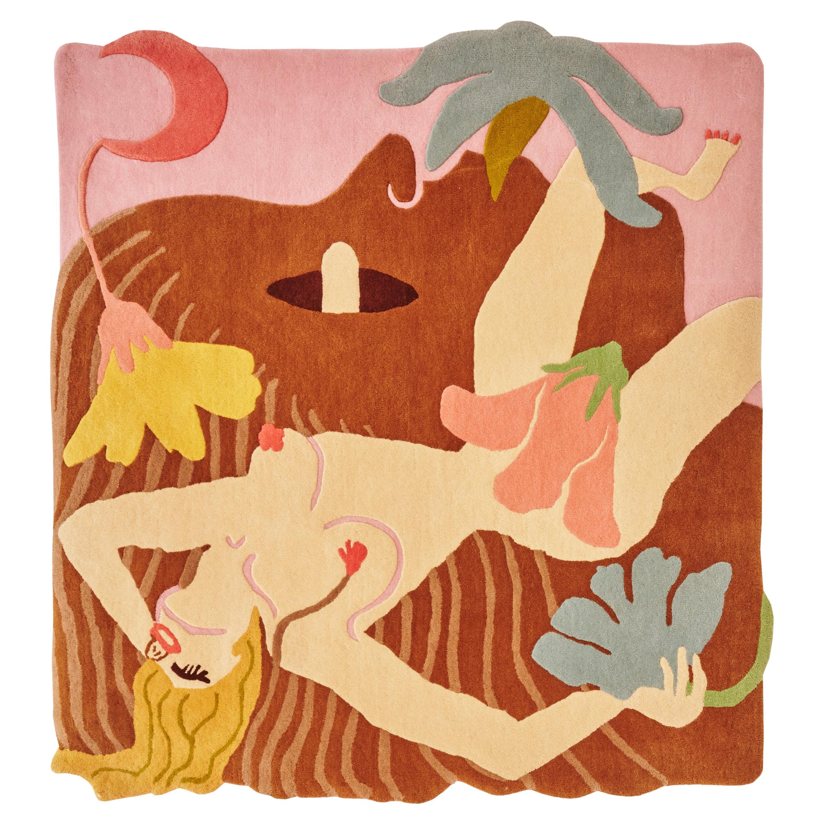 Daydream In Bloom Neuseeland Wolle Einzigartige Tapisserie Teppich von Miranda Makaroff