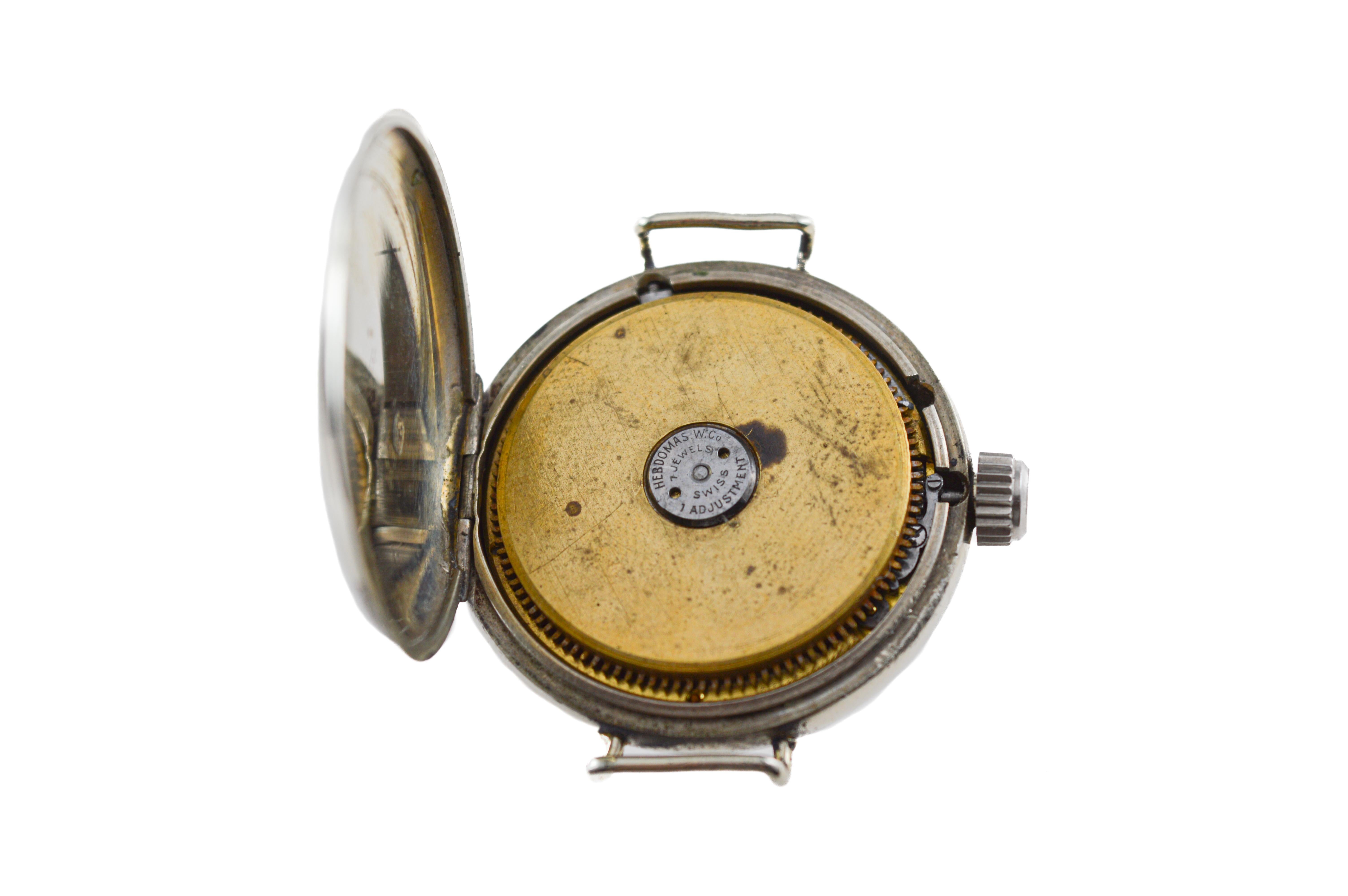 Daynite Nickel 8 Day Campaign Style Military Watch with Original Kiln Fired Dial For Sale 6