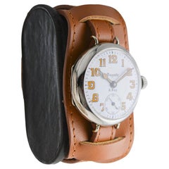 Montre militaire Daynite Nickel 8 jours de style Campaigner avec cadran original cuit au four