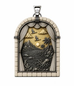 Days of Creation Fifth Day Pendant in Sterling Silver, 24K Gold and Diamond