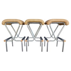 Daystrom Chrome Bar Stools Set 3