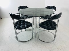Daystrom Dining Chairs and Table with Smoked Glass