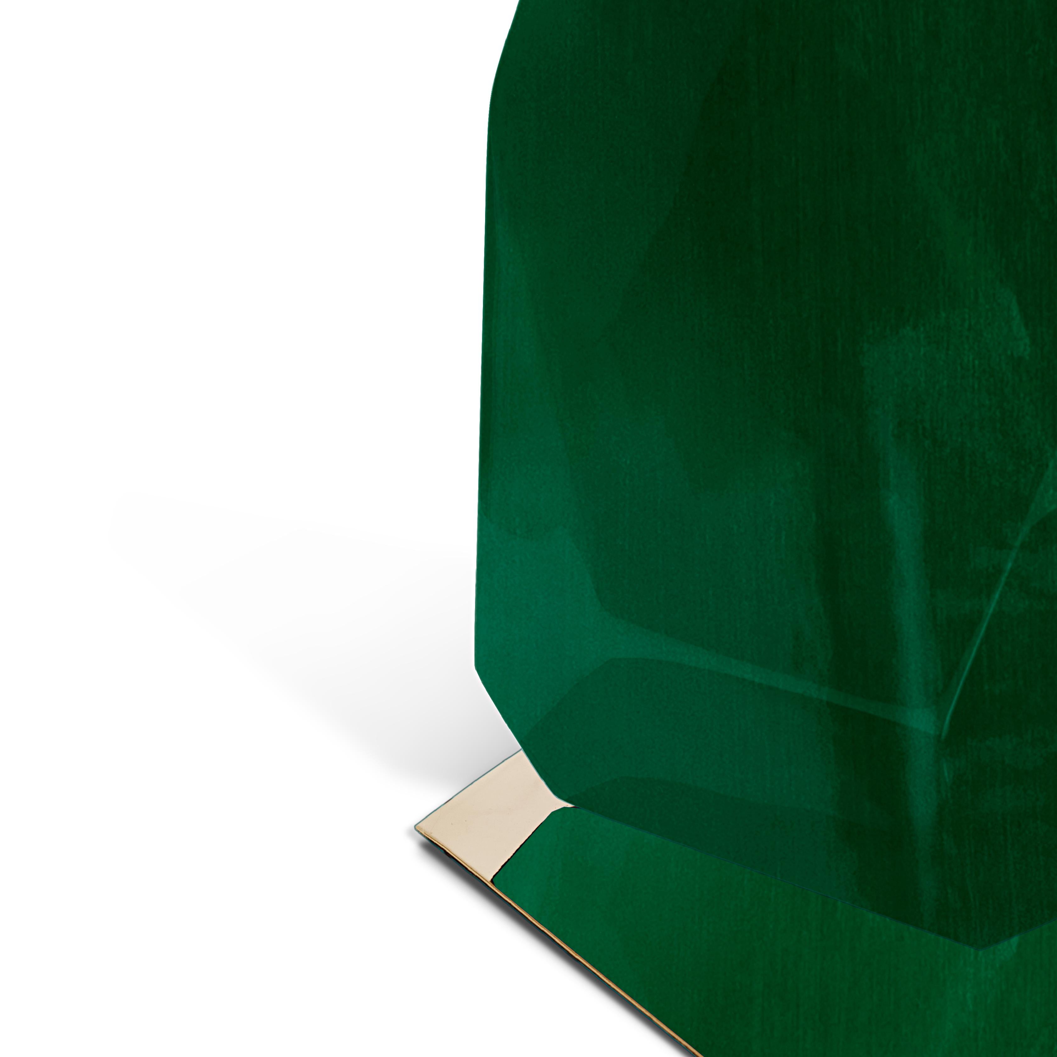 Stainless Steel Daytona High Green Table Lamp For Sale