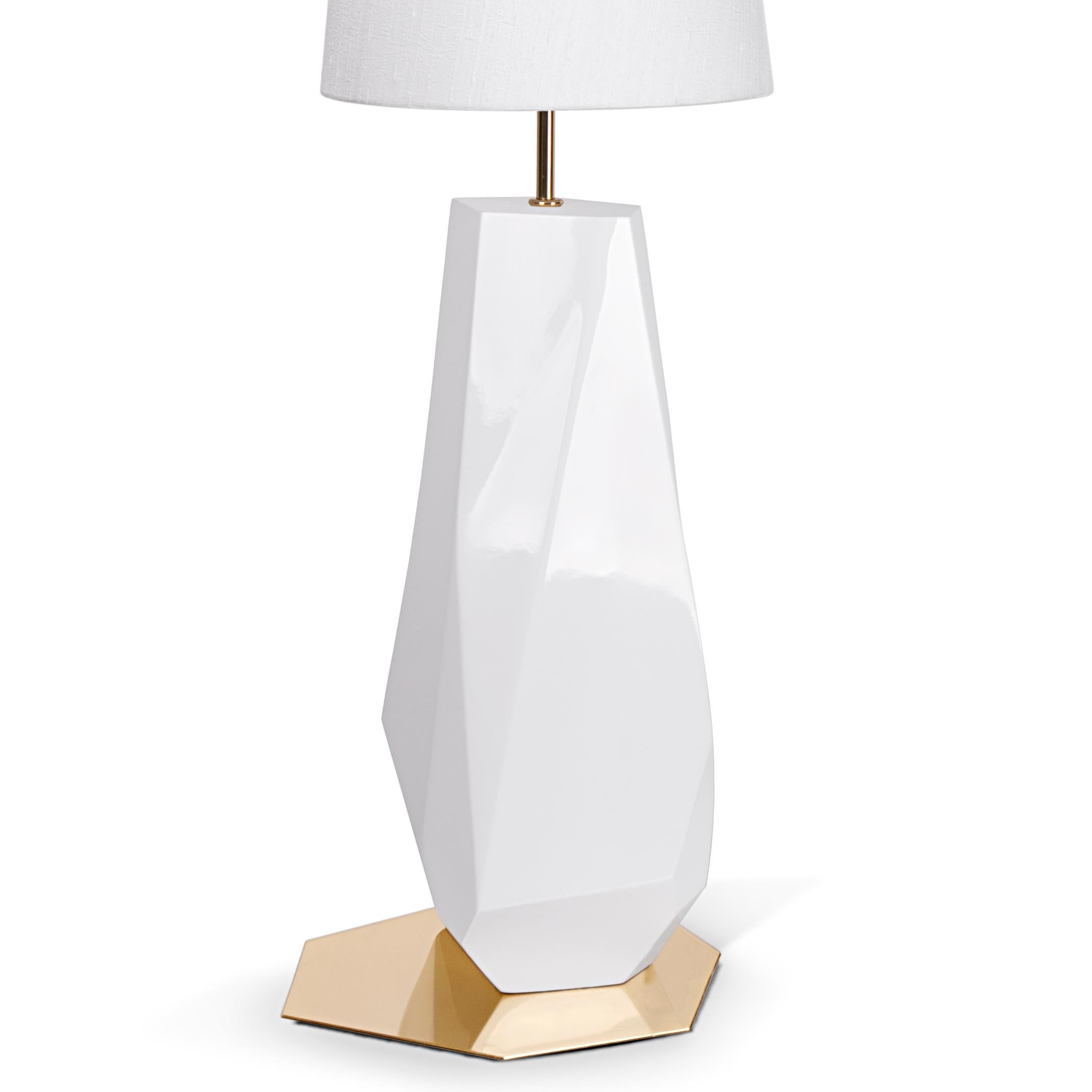 Gilt Daytona High White Table Lamp For Sale
