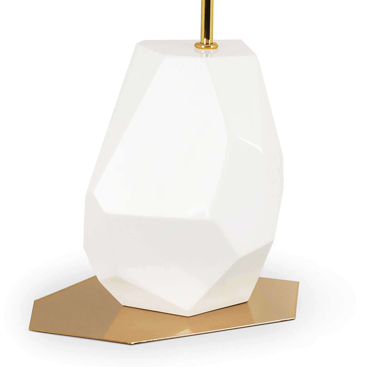 Stainless Steel Daytona Medium White Table Lamp For Sale