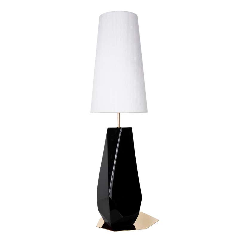 Duke Table Lamp with Black Glass Shade For Sale at 1stDibs | black ...