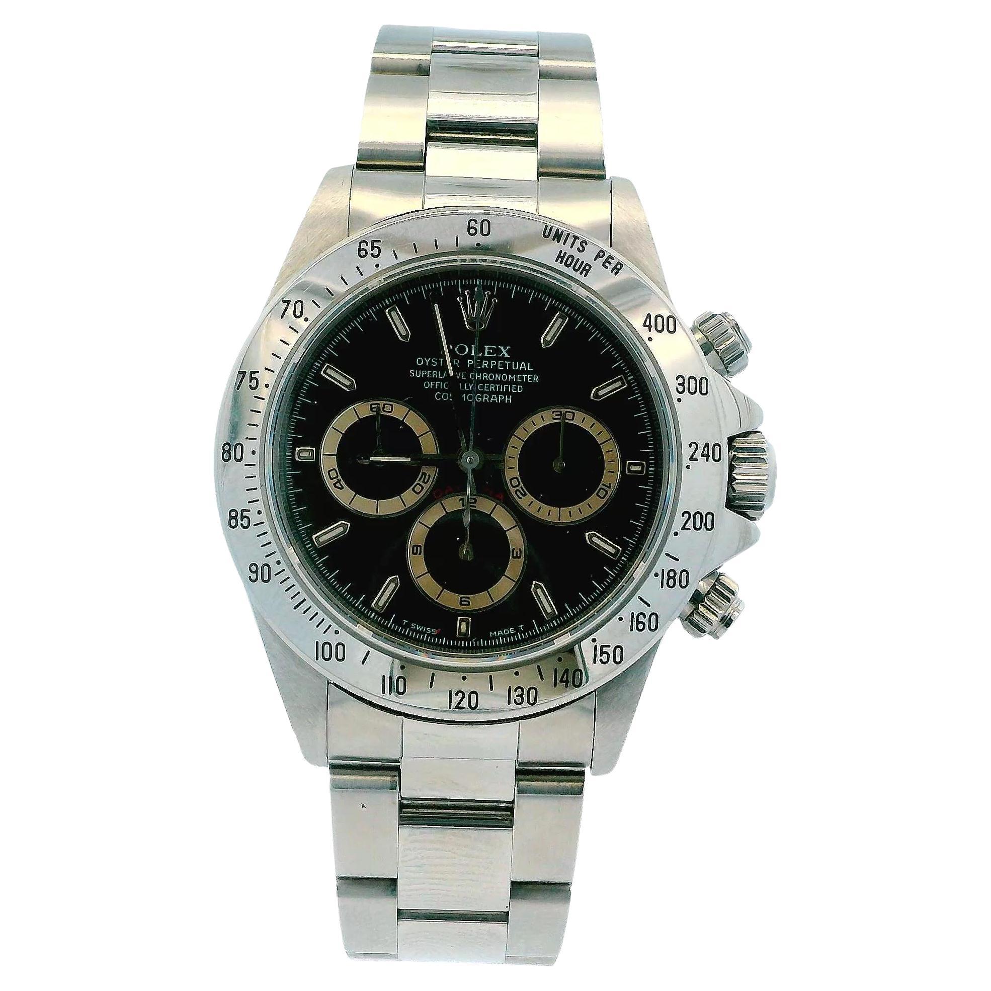 Daytona ZENITH 16520 Patrizzi Schwarzes Zifferblatt Herrenuhr Box & Papiere im Angebot