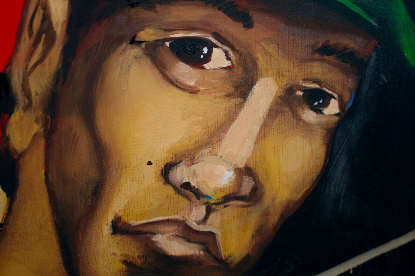 DAZE Chris Ellis Bulldog Coney Island Signed Graffiti St Art Portrait on Wood For Sale 2