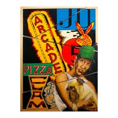 DAZE Chris Ellis Bulldog Coney Island Signed Graffiti St Art Portrait on Wood