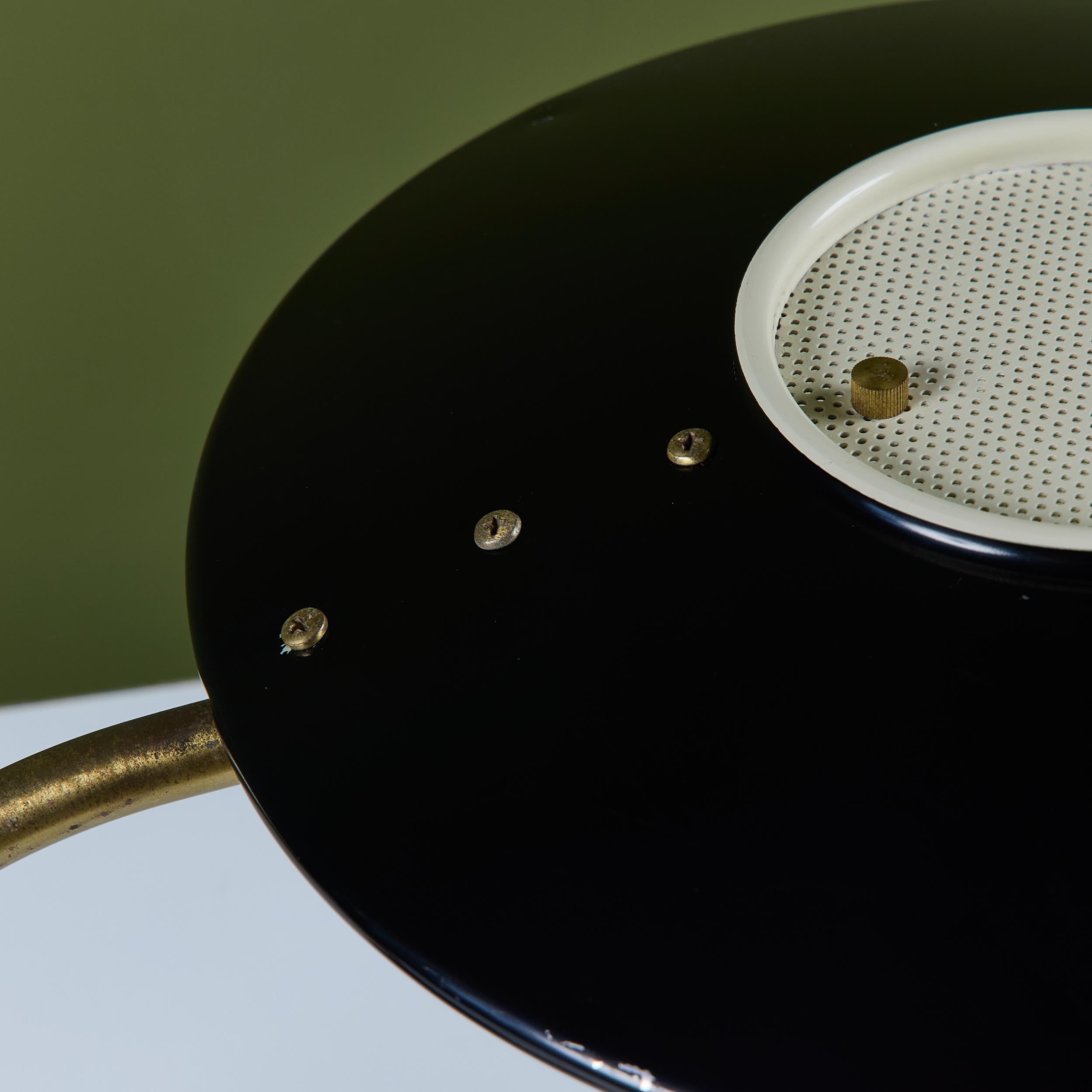Dazor Black Enamel Desk Lamp with Brass Accents For Sale 5