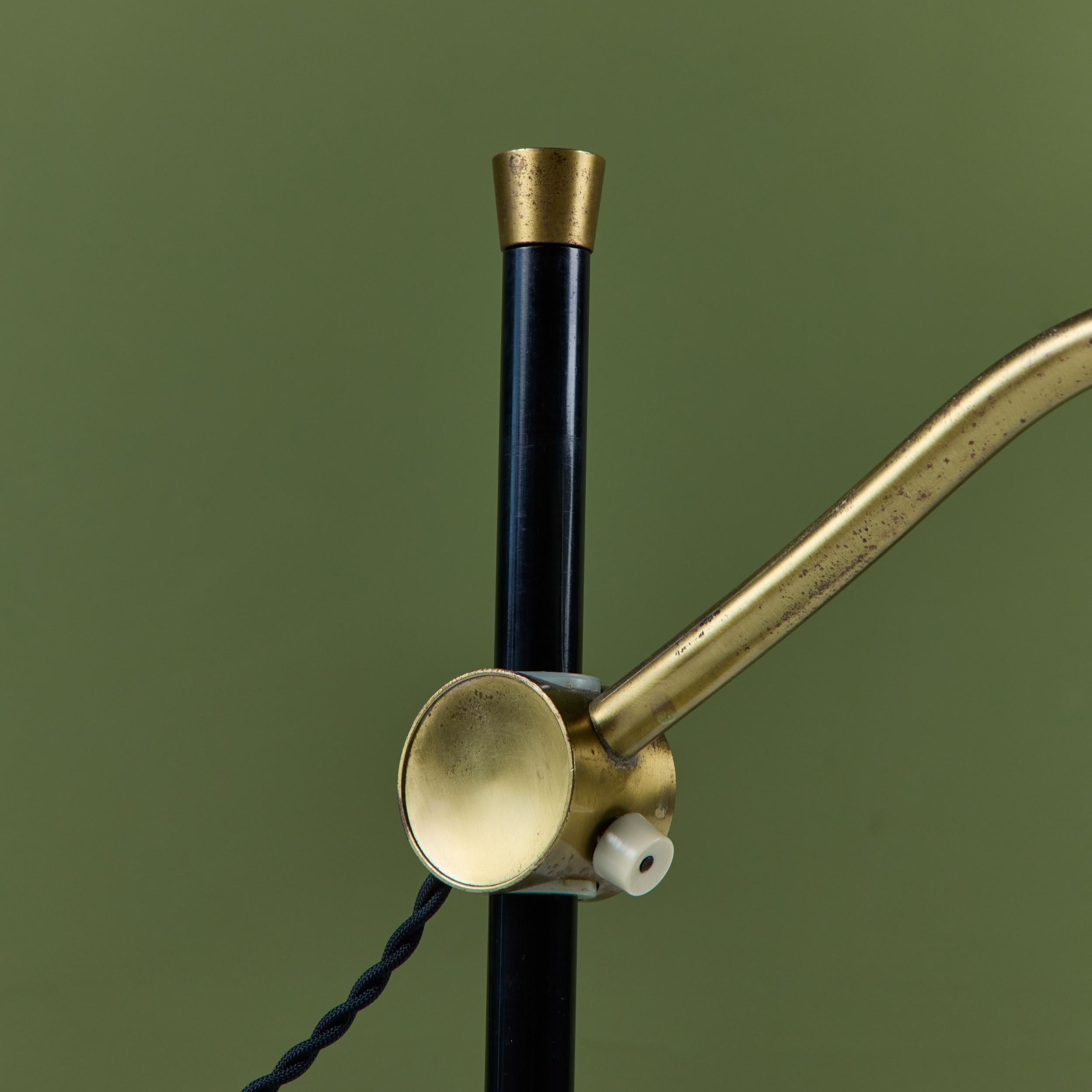 Dazor Black Enamel Desk Lamp with Brass Accents For Sale 8