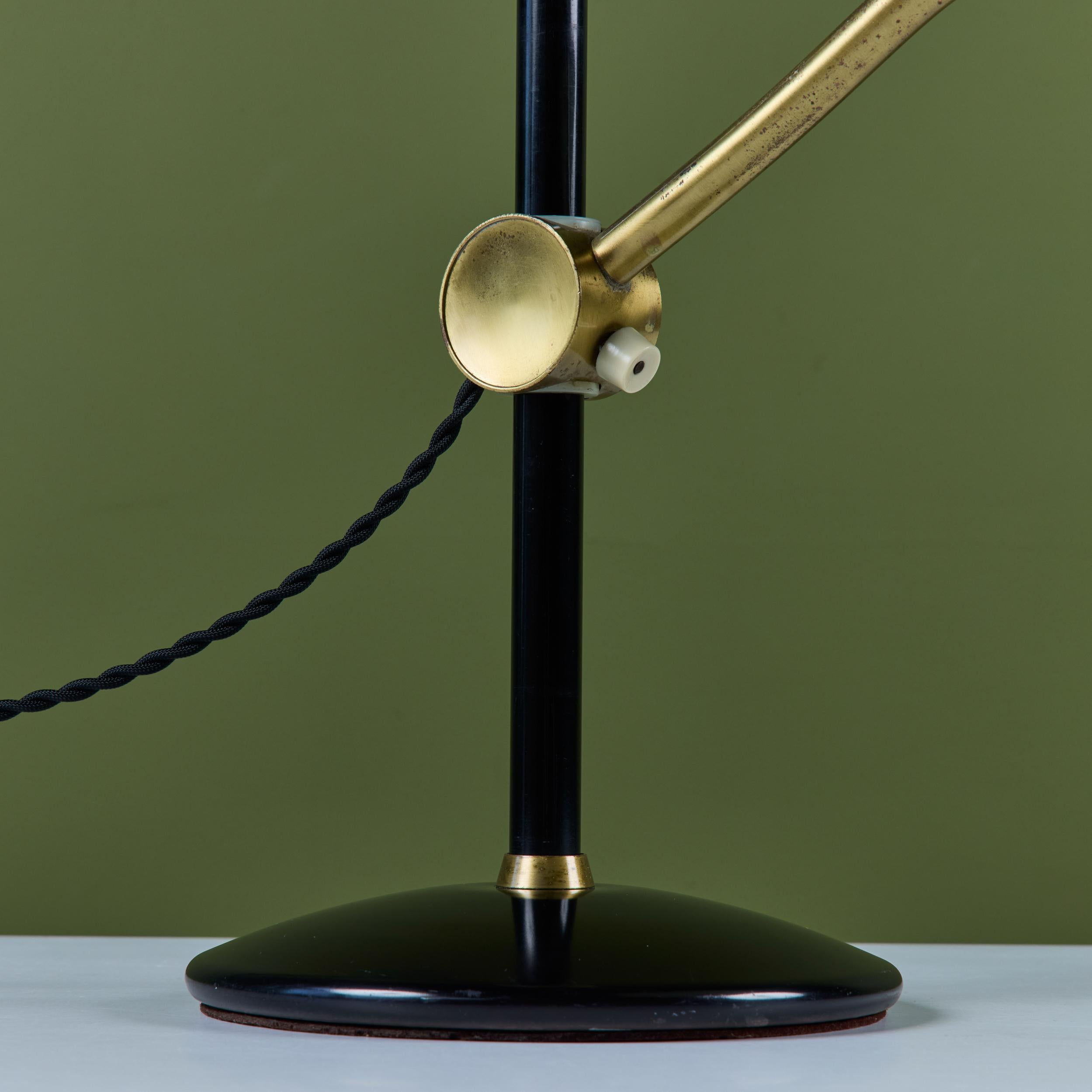 Dazor Black Enamel Desk Lamp with Brass Accents For Sale 9