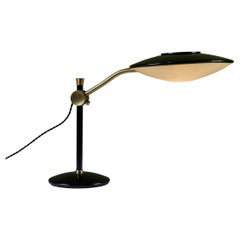 Dazor Black Enamel Desk Lamp with Brass Accents