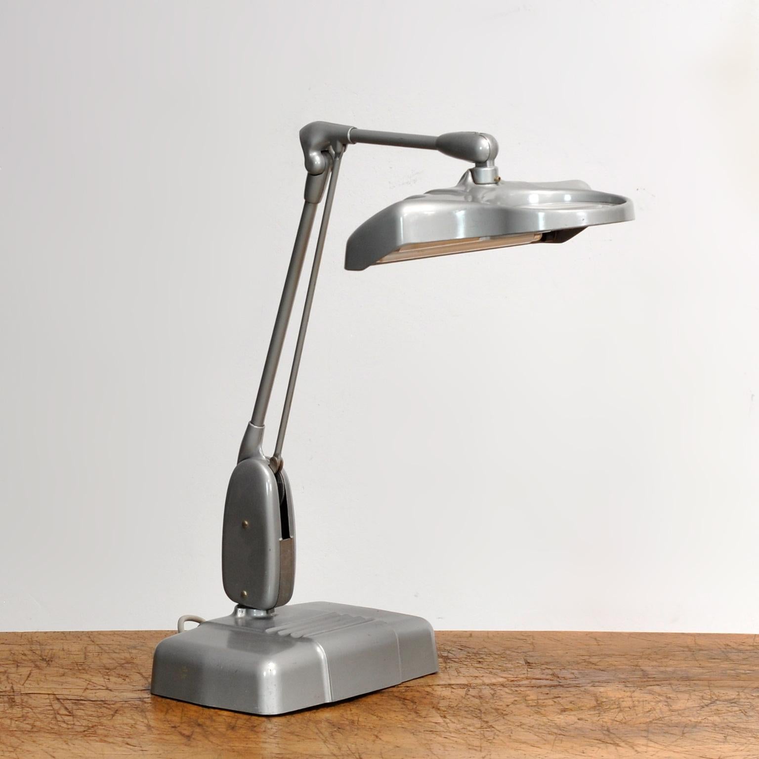 Industrial Dazor Desk Lamp With Magnifying Glass, 1950s For Sale