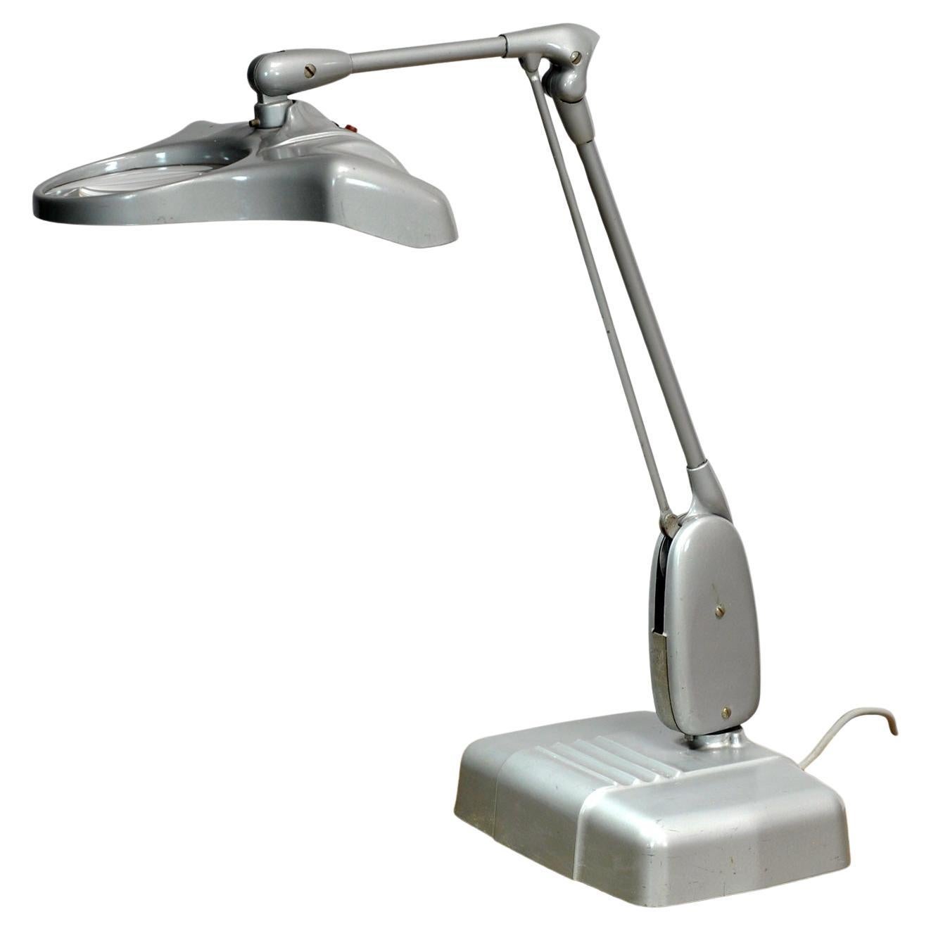 Dazor Desk Lamp With Magnifying Glass, 1950s