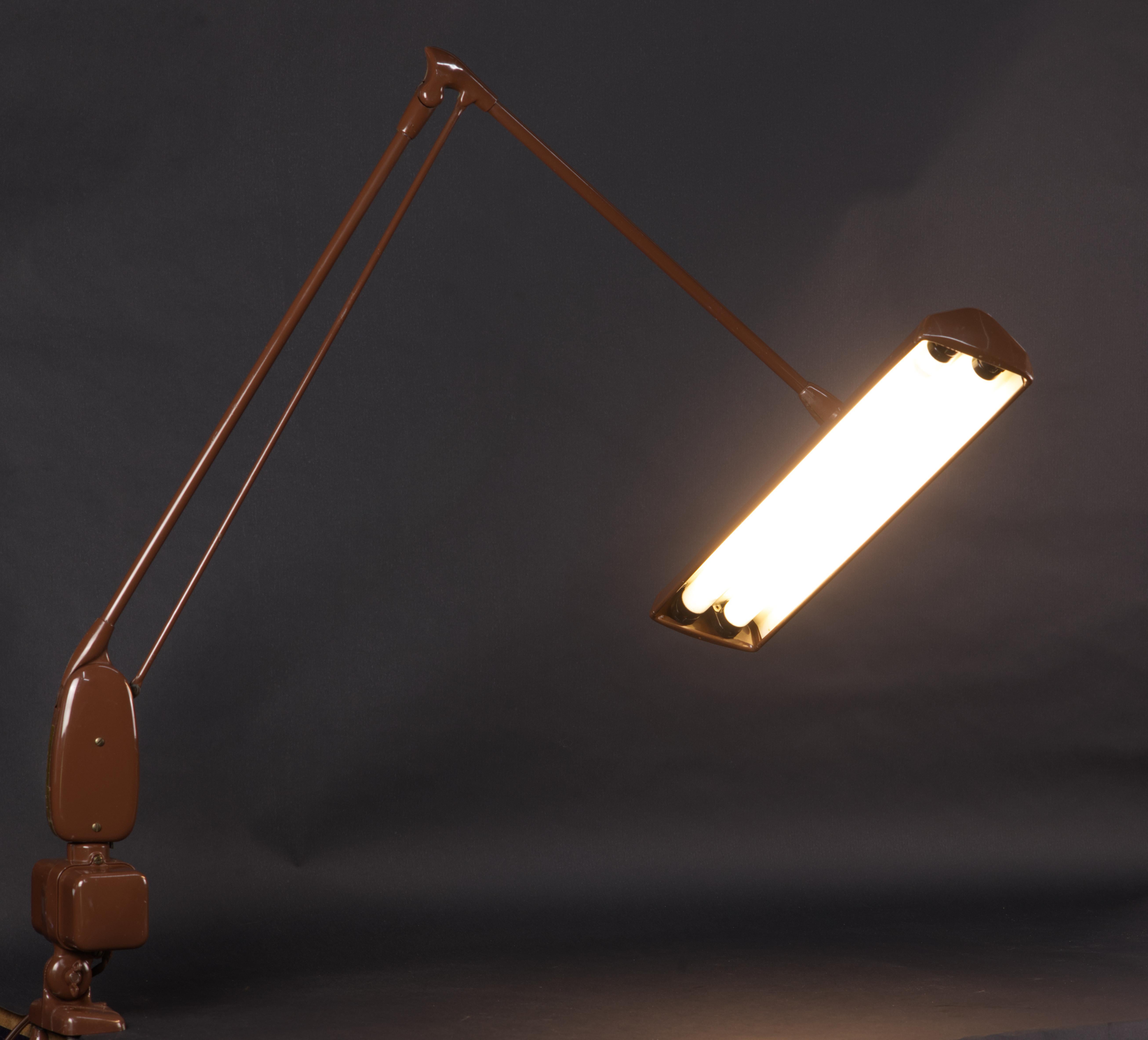 Dazor, Edge mounted model 2134 Floating Desk Lamp. 1960s For Dazor, Edge mounted model 2134 Floating Desk Lamp. 1960s For