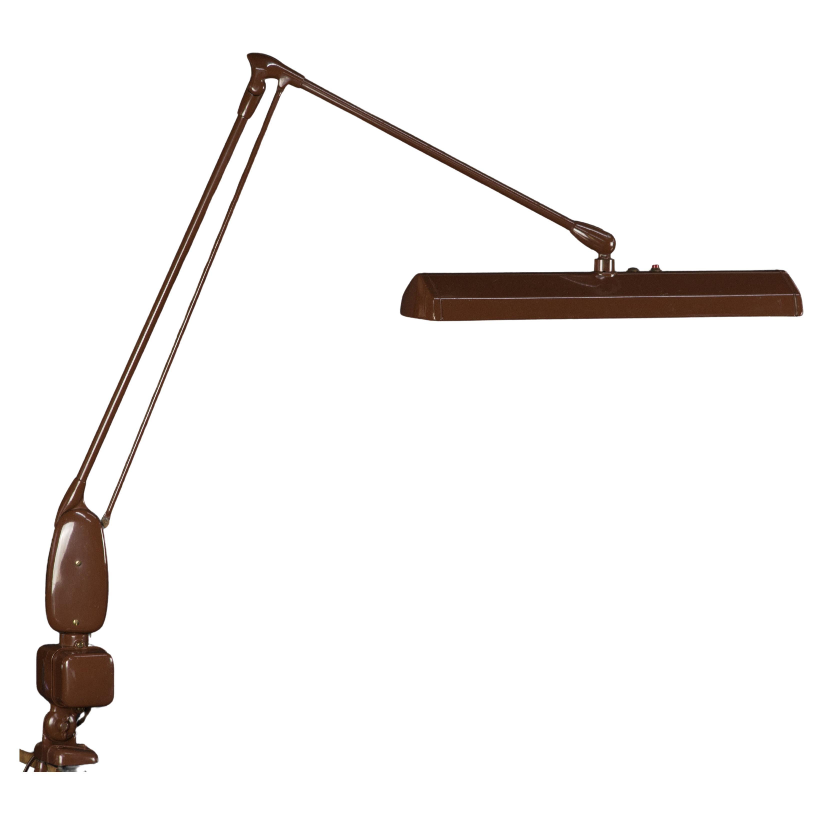  Dazor, Edge mounted model 2134 Floating Desk Lamp. 1960s