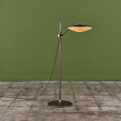 Lampadaire Dazor en émail avec accents en laiton