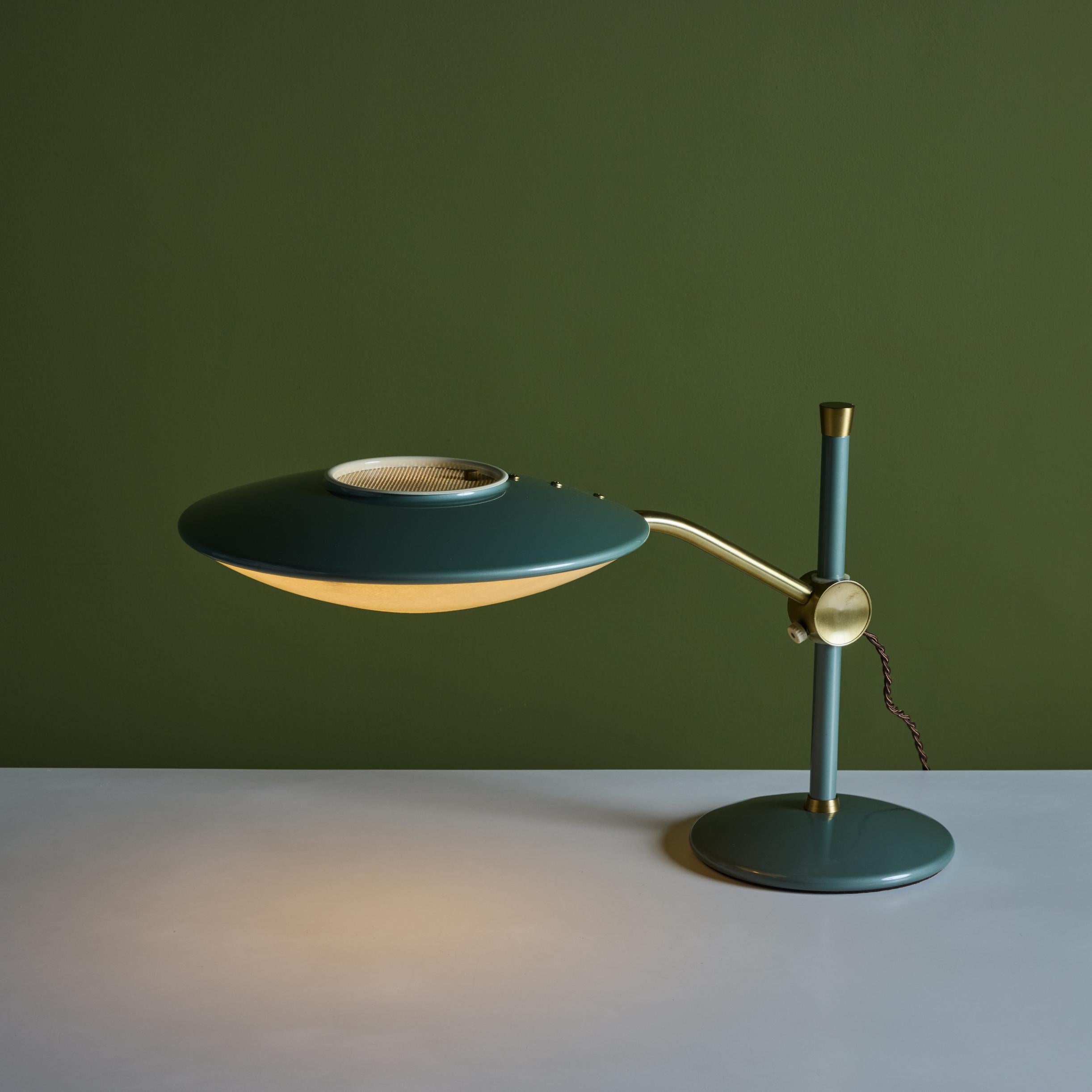 Dazor Green Enamel Desk Lamp with Brass Accent 2