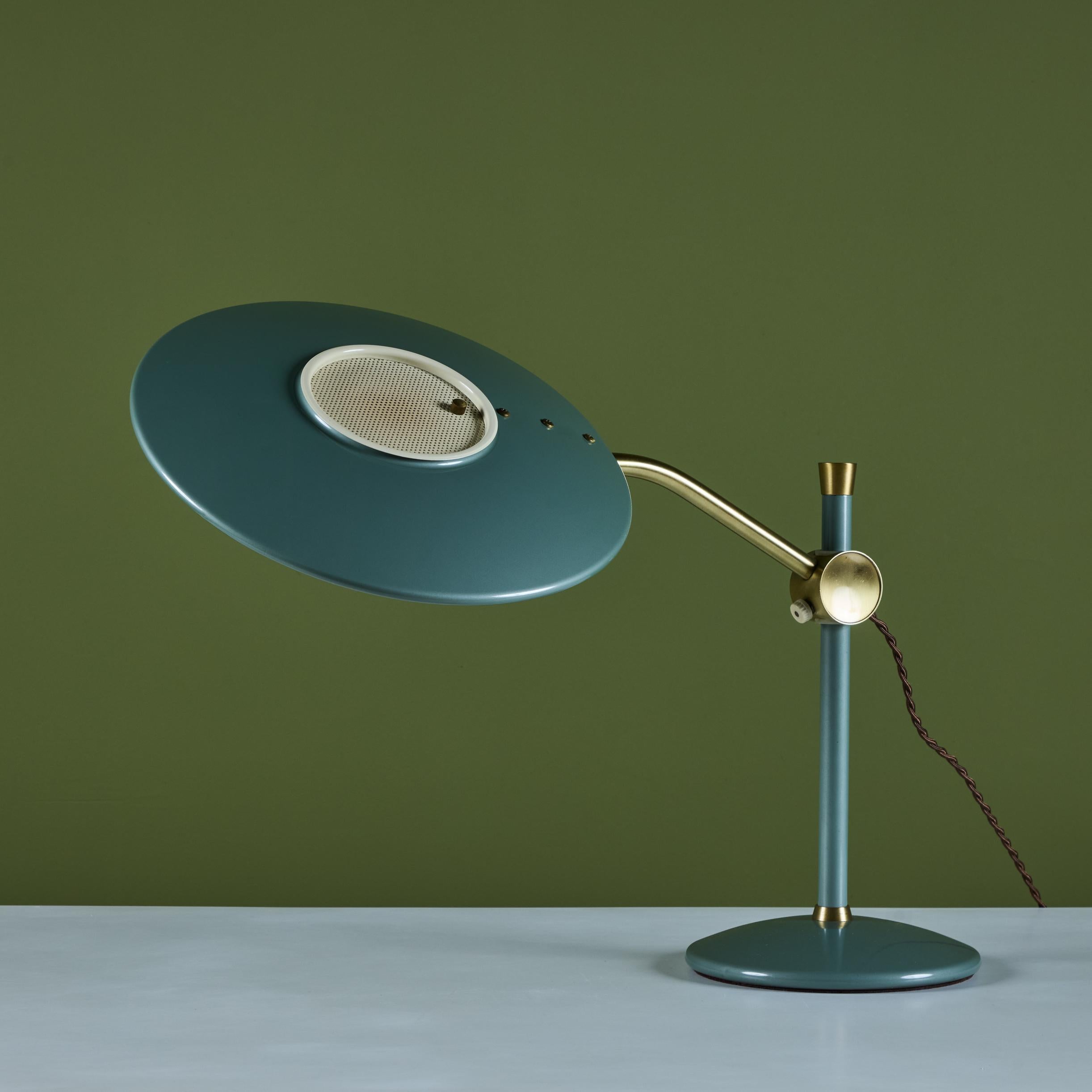 Dazor Green Enamel Desk Lamp with Brass Accent 3