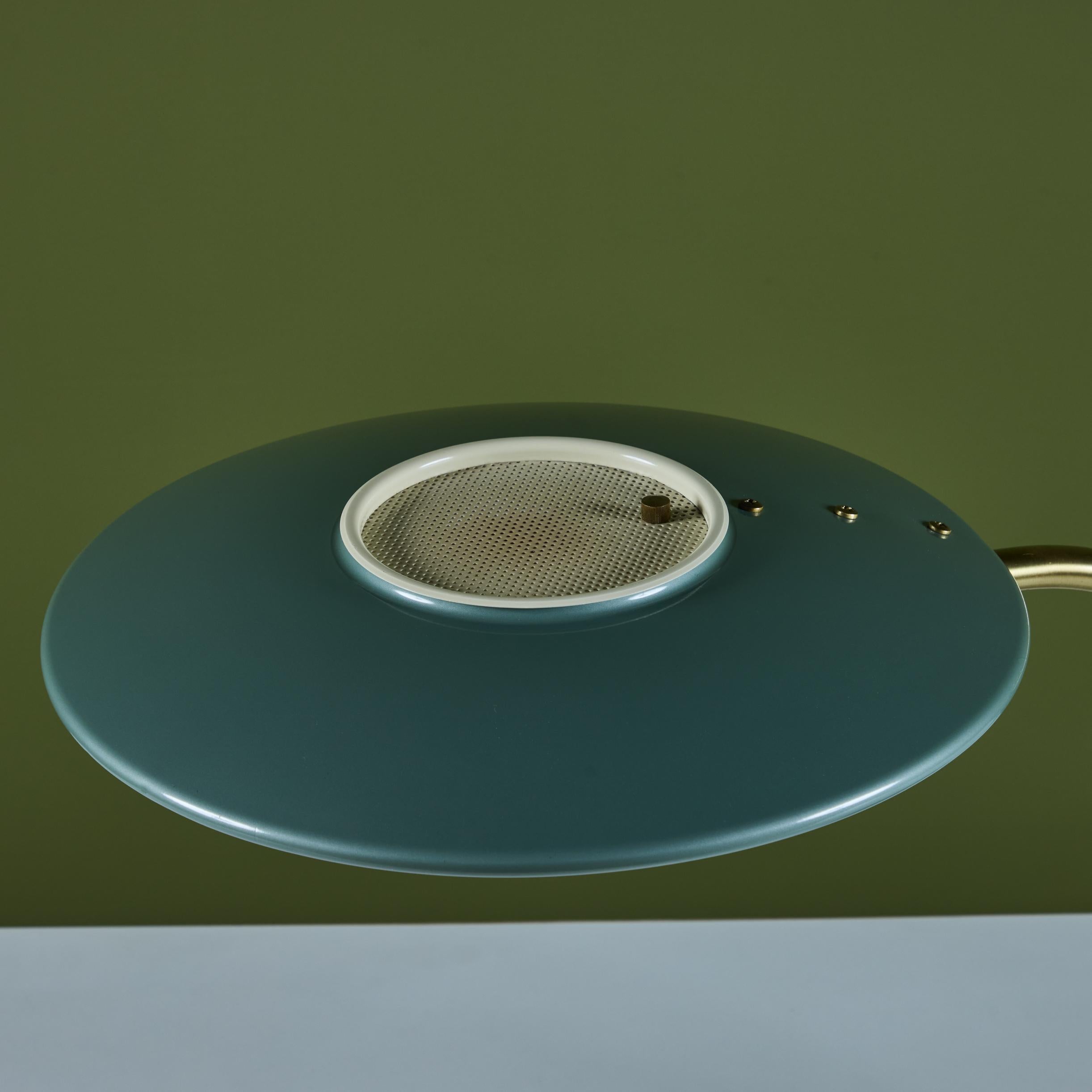 Dazor Green Enamel Desk Lamp with Brass Accent 5