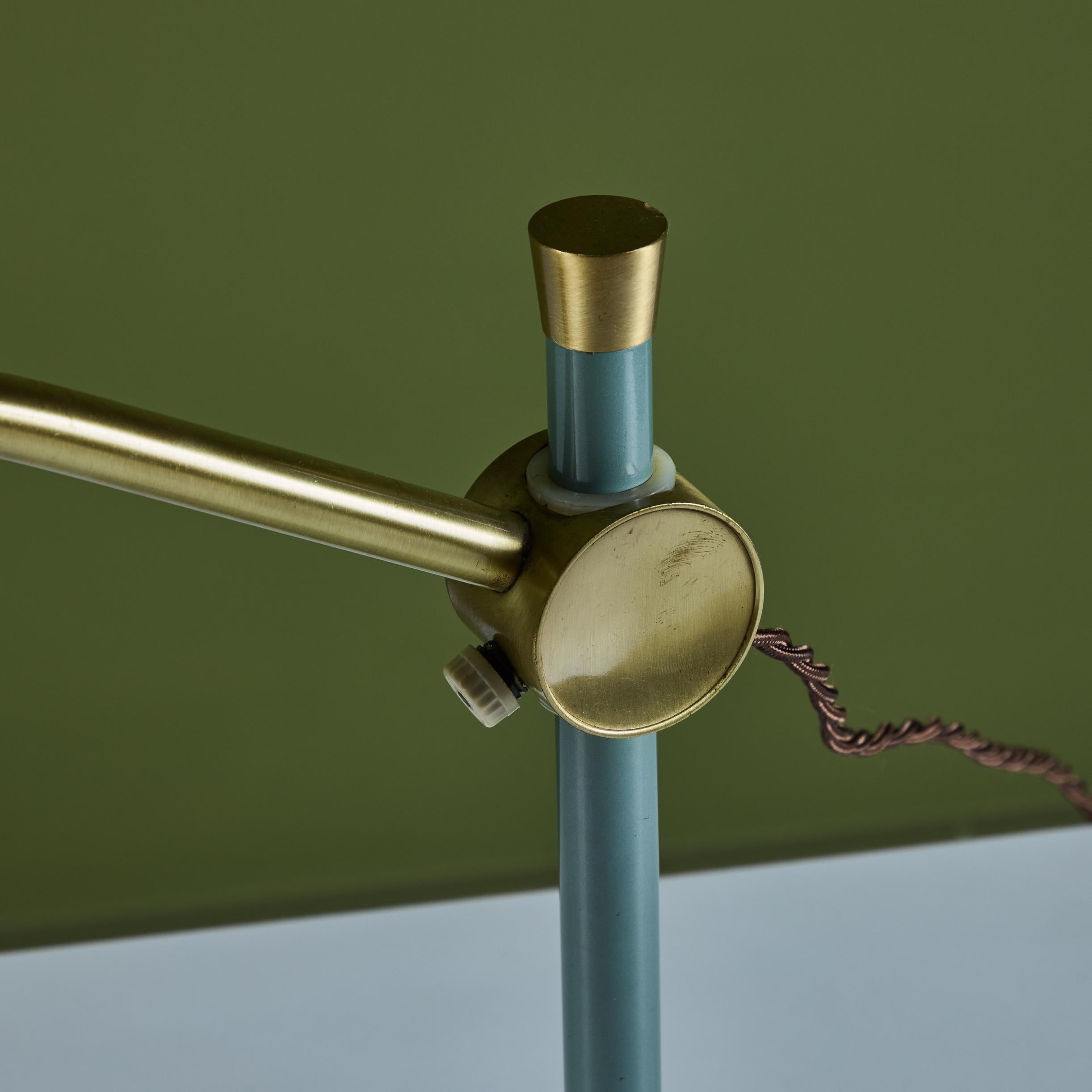 Dazor Green Enamel Desk Lamp with Brass Accent 6