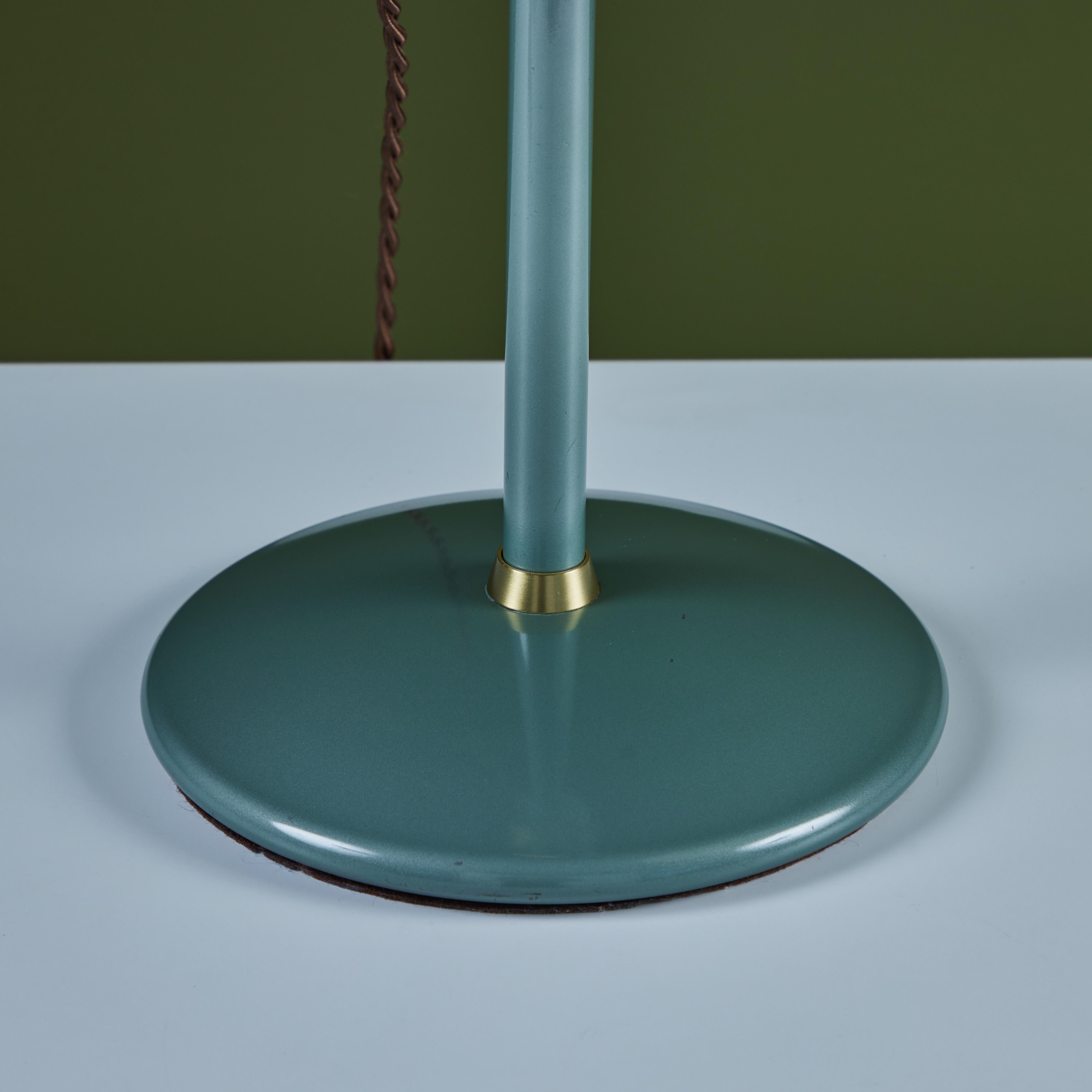 Dazor Green Enamel Desk Lamp with Brass Accents 5
