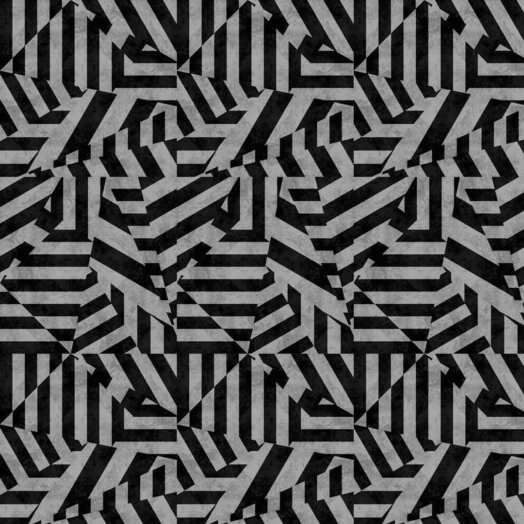 British Dazzle Wallpaper in Black by 17 Patterns For Sale