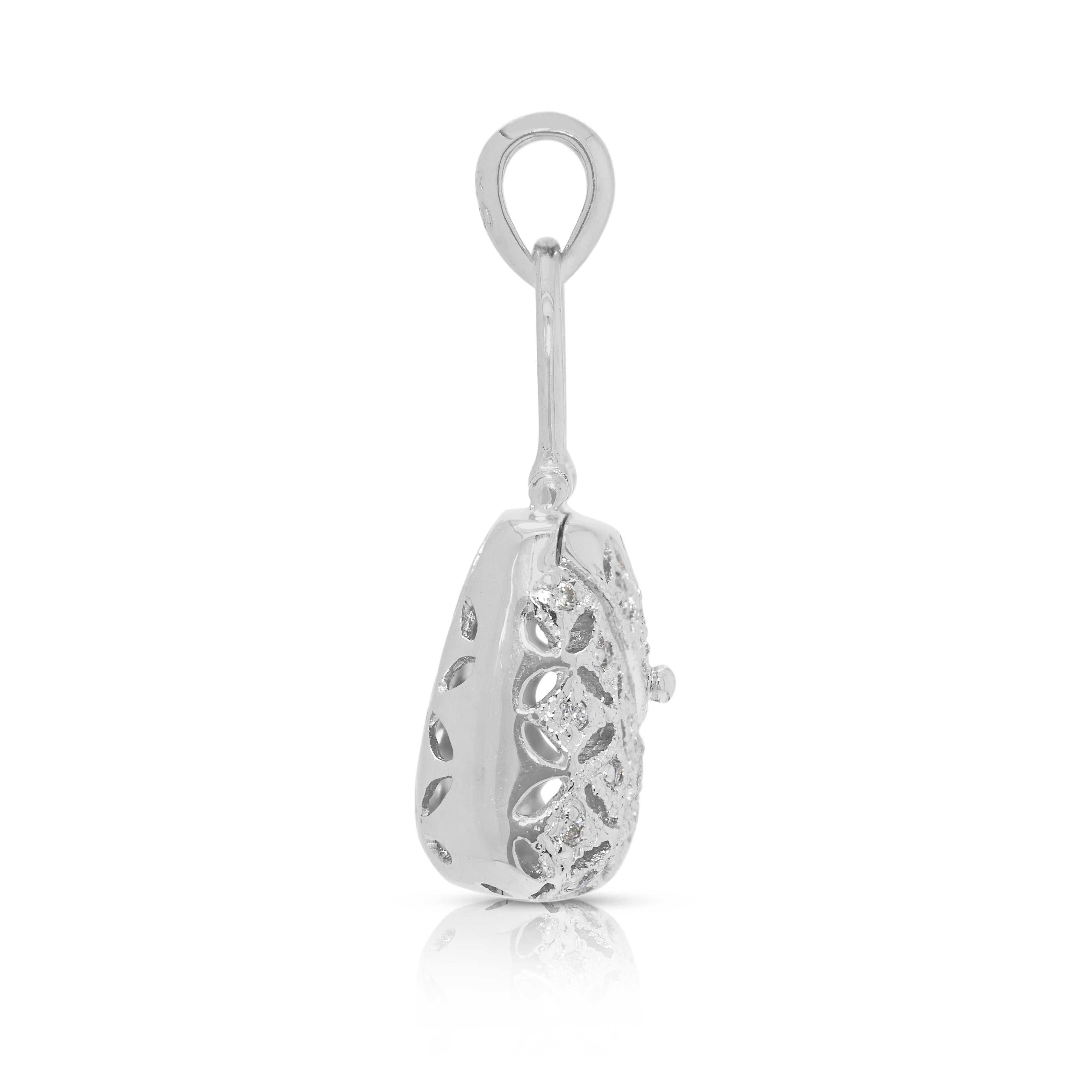 De las mujeres Deslumbrante Bolso Colgante de Diamantes Naturales de 0,13ct en Oro Blanco de 18K en venta
