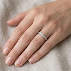 Abbagliante anello mezza eternità con diamante naturale da 0,30 carati in oro bianco 18 carati