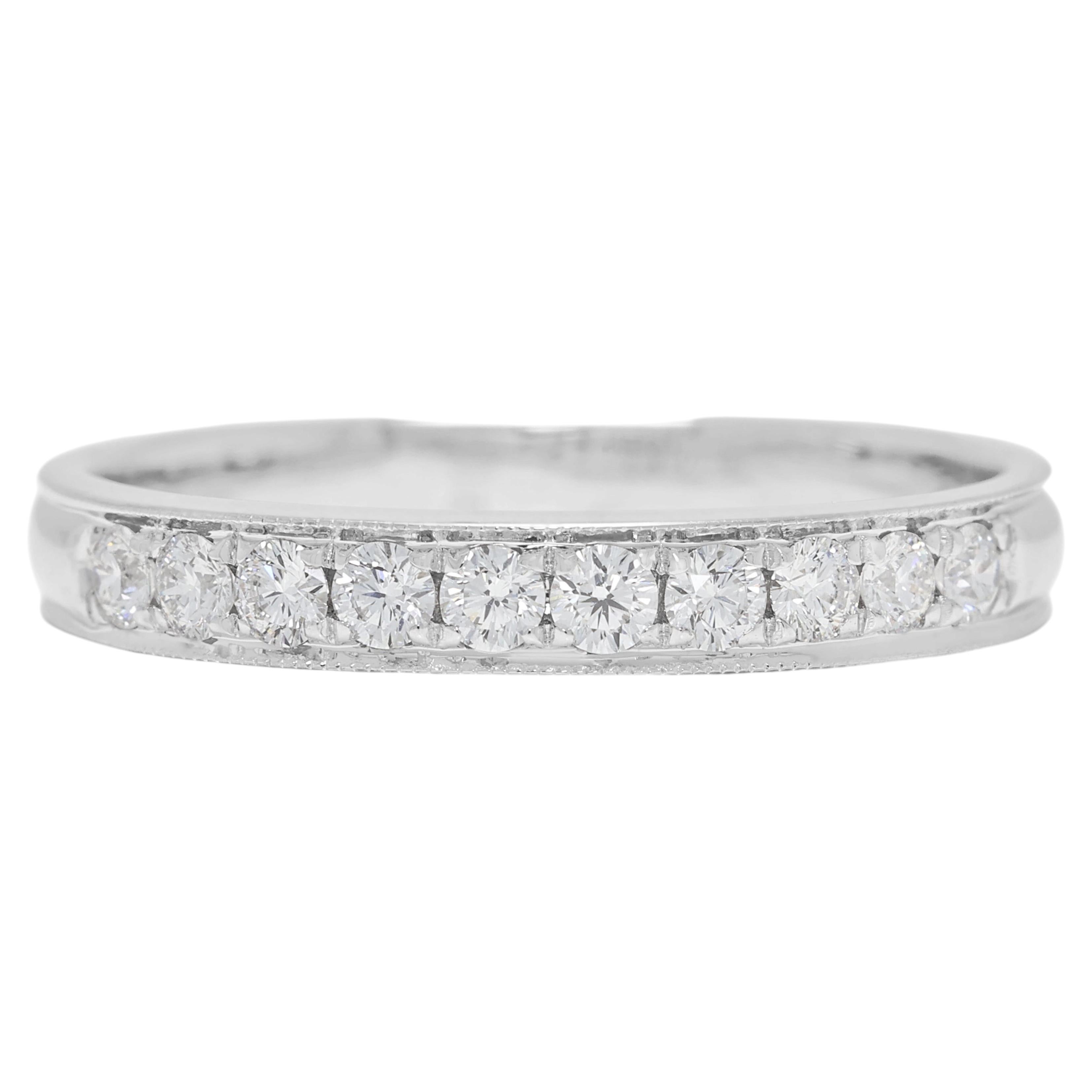 Dazzling 0.30ct Natural Diamond Half-Eternity Ring in 18K White Gold ...
