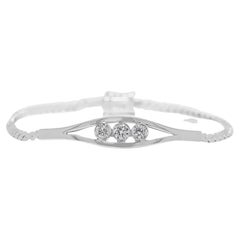 Dazzling 0.33ct Natural Diamond 14K White Gold Bracelet