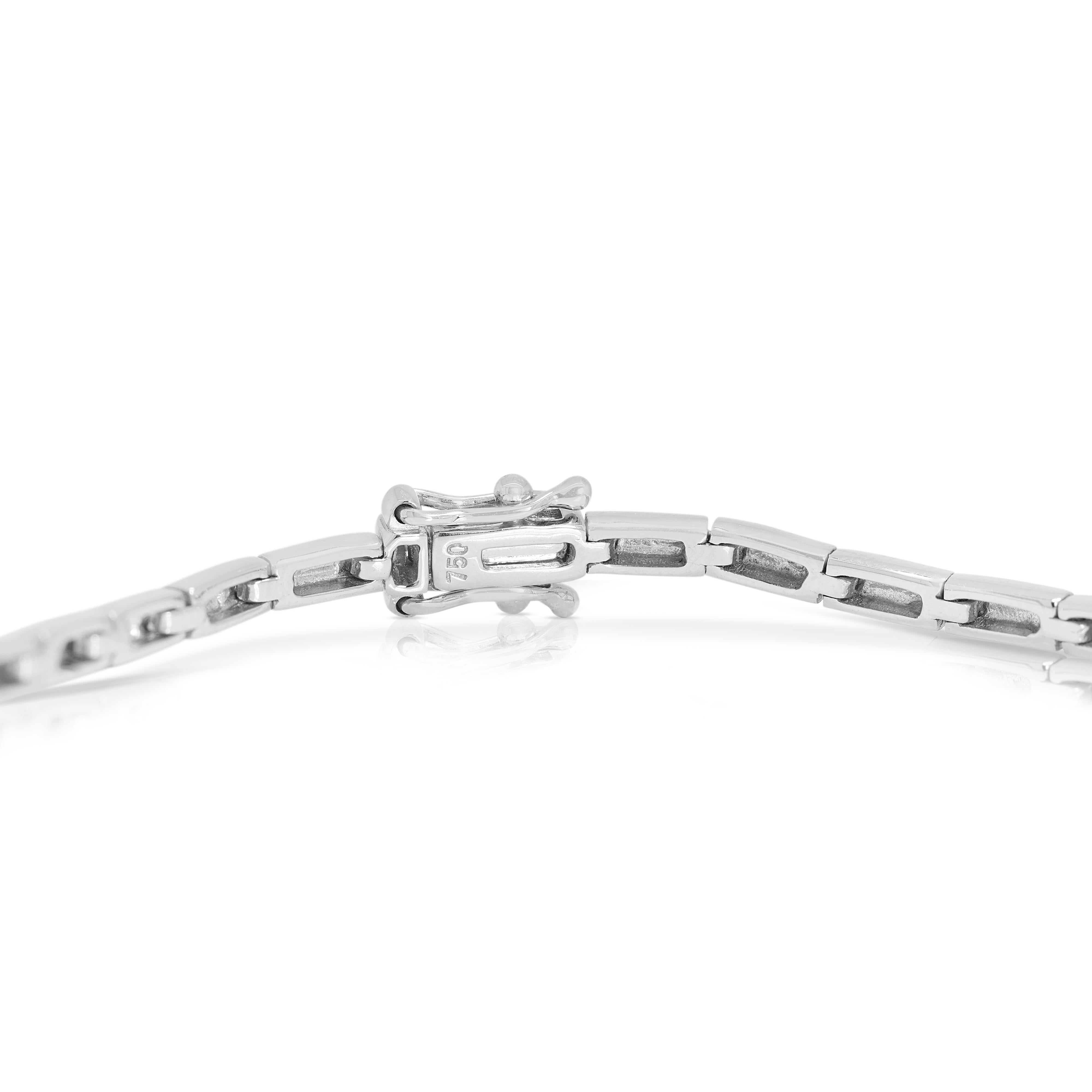 Abbagliante bracciale tennis con diamanti naturali da 0,34 carati in oro bianco 18 carati In condizioni ottime a רמת גן, IL