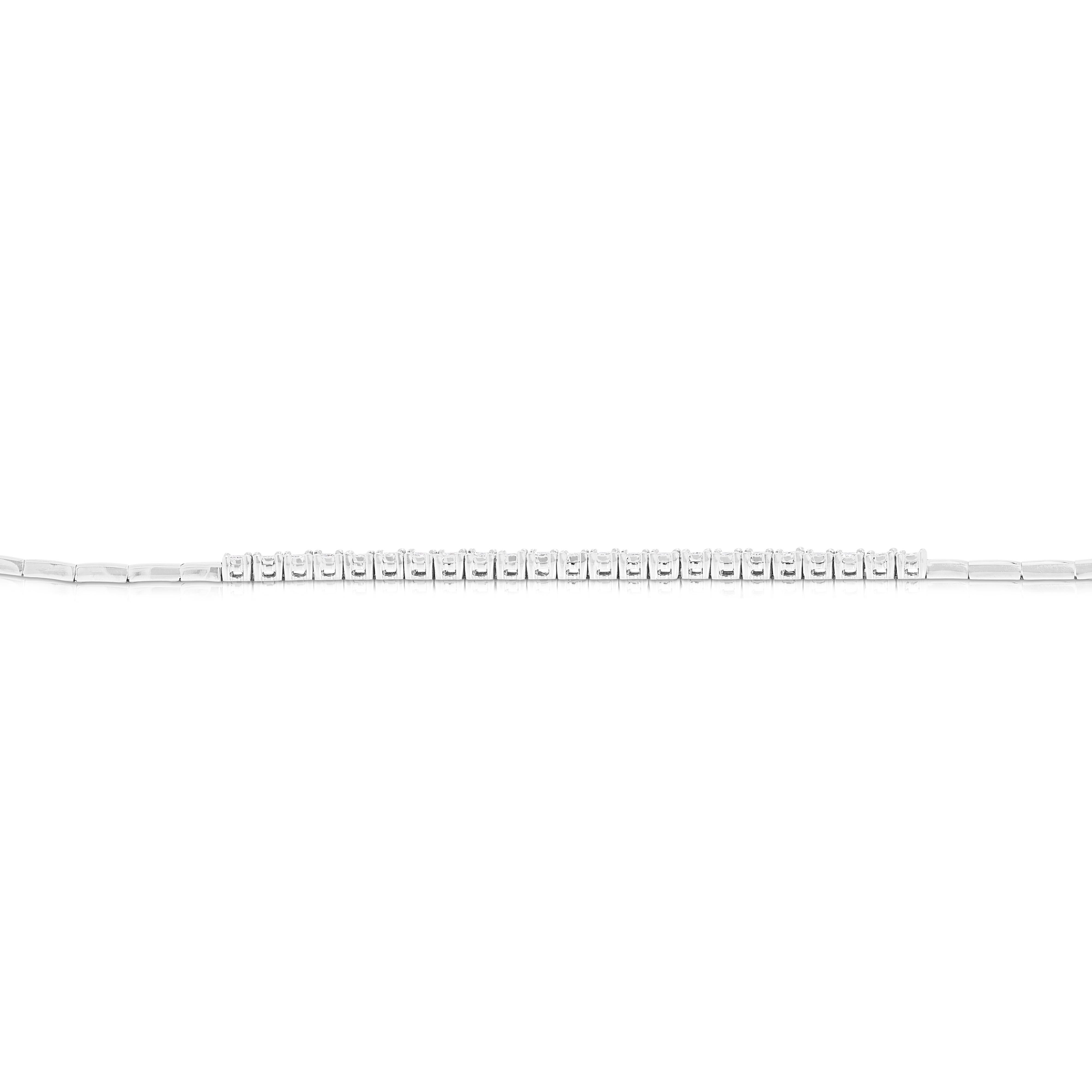 Abbagliante bracciale tennis con diamanti naturali da 0,34 carati in oro bianco 18 carati 1
