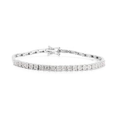 Abbagliante bracciale tennis con diamanti naturali da 0,34 carati in oro bianco 18 carati