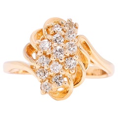 Dazzling 0.35ct Diamonds Cocktail Ring in 18K Yellow Gold