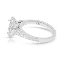 Dazzling 0.38ct Diamond Halo Ring Setting in 18K White Gold