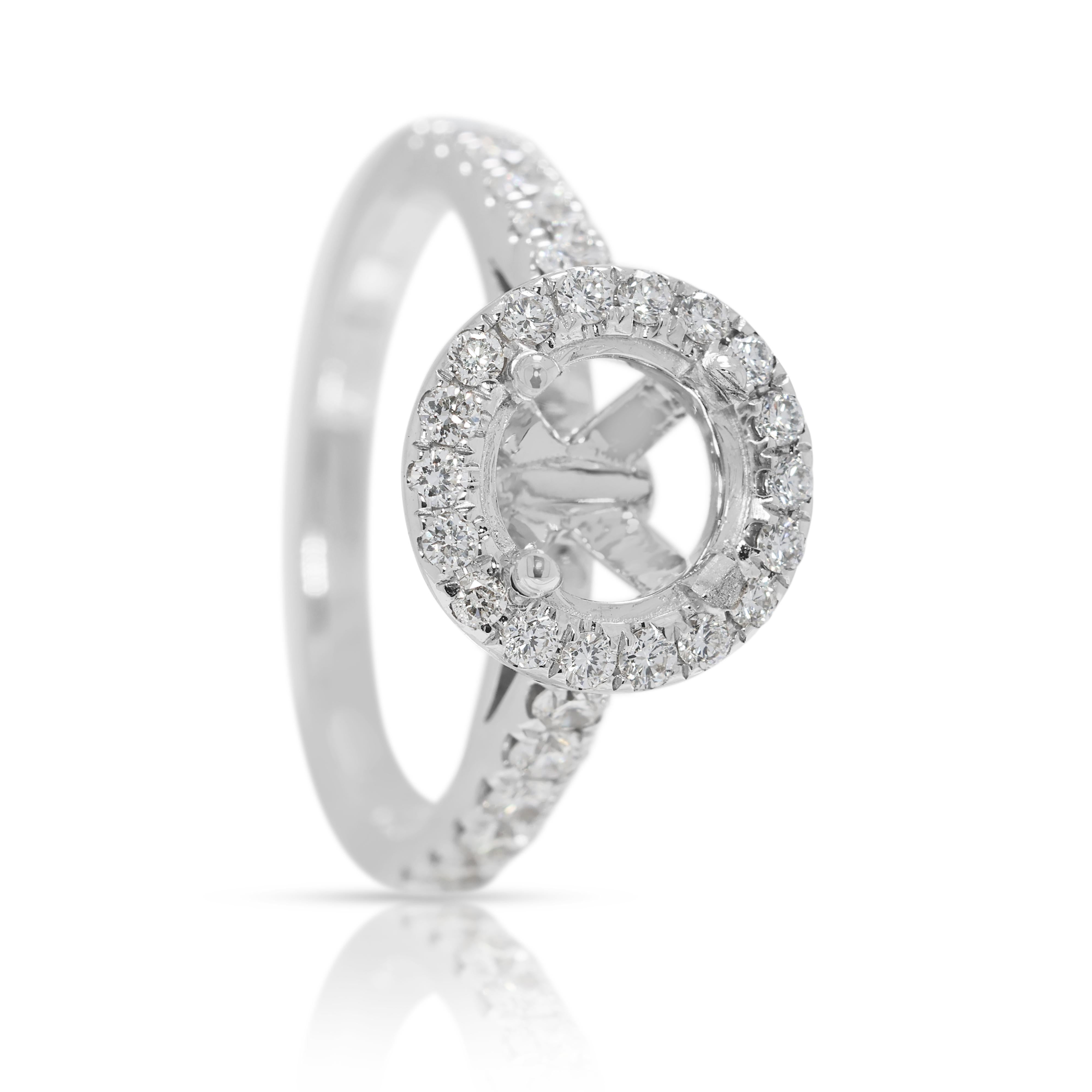 De las mujeres Deslumbrante Anillo con Halo de Diamantes de 0,38 quilates engastado en oro blanco de 18 quilates en venta