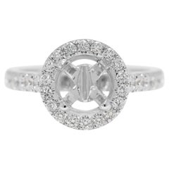 Dazzling 0.38ct Diamond Halo Ring Setting in 18K White Gold