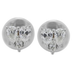 Dazzling 0.38ct Natural Diamond Earrings by Damiani in 18K White Gold