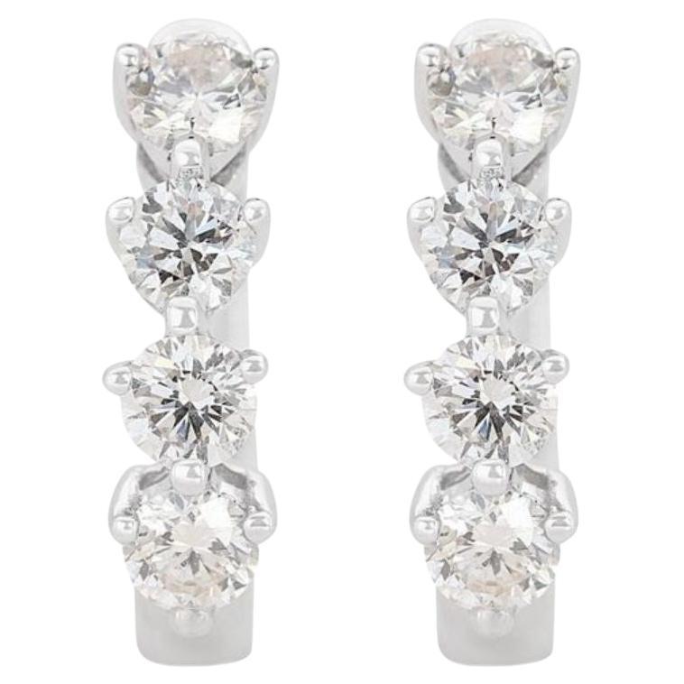Dazzling 0.40ct Diamond Hoop Earrings set in 18K White Gold