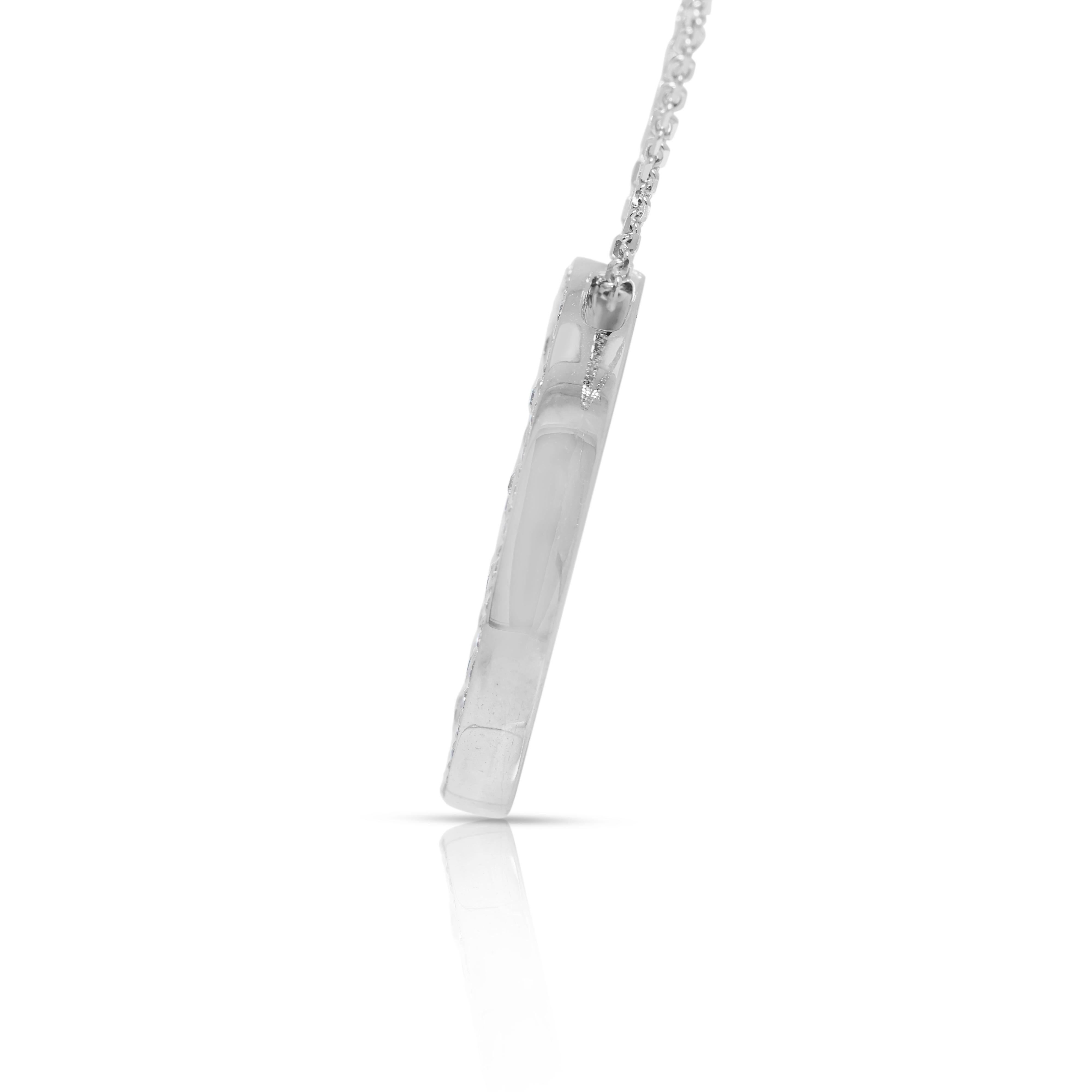 Pendentif éblouissant en or blanc 18 carats de 0,42 ct de diamants naturels Pour femmes en vente