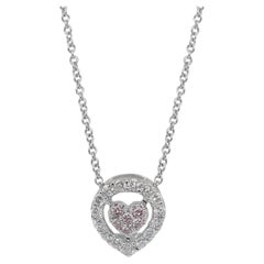 Dazzling 0.45ct Diamonds Fancy-Colored Necklace with Pendant in 18k White Gold