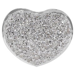 Dazzling 0.48 Carat Diamond Heart Pendant in 18K White Gold - Pendant Only