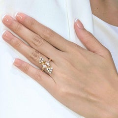 Dazzling 0.54ct Natural Diamond Openwork Ring in 14K Yellow Gold