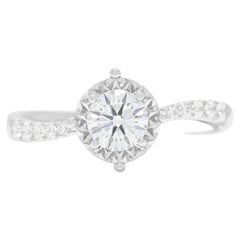Dazzling 0.56ct Natural Diamond Halo Ring in 18K White Gold - GIA Certified
