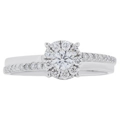 Dazzling 0.62ct Diamond Pave Ring in 18K White Gold