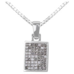 Dazzling 0.63ct Diamonds Pendant in 18K White Gold - (Chain Not Included)