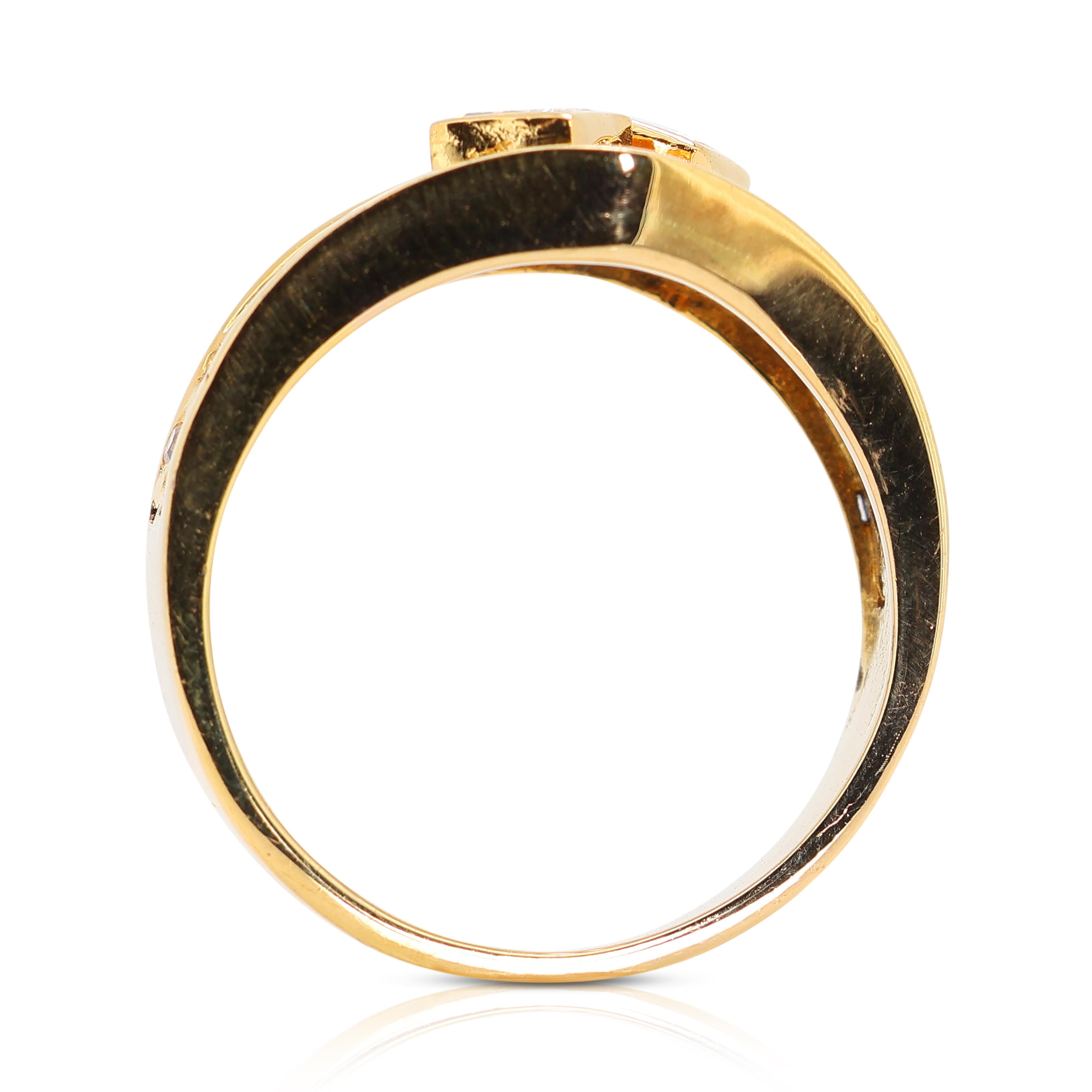 Dazzling 0.72 Mixed-Cut Natural Diamond Ring in 20K Yellow Gold In Excellent Condition In רמת גן, IL