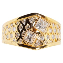 Dazzling 0.72 Mixed-Cut Natural Diamond Ring in 20K Yellow Gold
